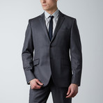 Pierre Balmain // Two Piece Suit // Grey + Blue Stripe (Euro: 50)