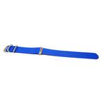 DaLuca Ballistic Nylon NATO Watch Strap // Blue + Matte Buckle (18mm)