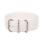 DaLuca Ballistic Nylon NATO 1 Piece Watch Strap // White + Matte Buckle (18mm)