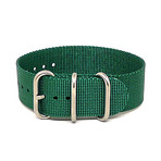 DaLuca Ballistic Nylon NATO 1 Piece Watch Strap // Green + Matte Buckle (18mm)