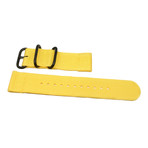 DaLuca Two Piece Ballistic Nylon NATO Watch Strap // Yellow + PVD Buckle (18mm)