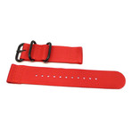 DaLuca Two Piece Ballistic Nylon NATO Watch Strap // Red + PVD Buckle (18mm)