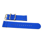 DaLuca Two Piece Ballistic Nylon NATO Watch Strap // Blue (18mm)