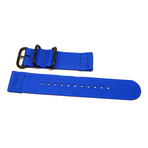 DaLuca Two Piece Ballistic Nylon NATO Watch Strap // Blue + PVD Buckle (18mm)