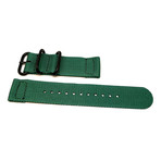 DaLuca Two Piece Ballistic Nylon NATO Watch Strap // Green + PVD Buckle (18mm)