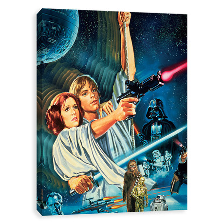 Luke and Leia Swing Into Action (16"W x 20"H x 1.25"D)