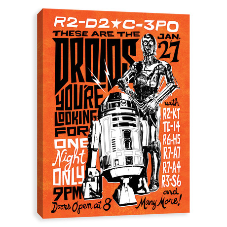 Band Flyer: The Droids You're Looking For (16"W x 20"H x 1.25"D)