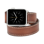 Double Tour Genuine Leather Band // Apple Watch 42mm (Antique Coffee)