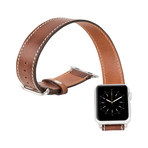 Double Tour Genuine Leather Band // Apple Watch 42mm (Antique Coffee)