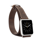 Double Tour Genuine Leather Band // Apple Watch 38mm (Antique Coffee)