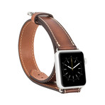 Double Tour Genuine Leather Band // Apple Watch 38mm (Antique Coffee)