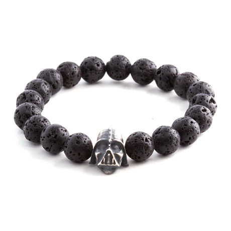 Darth Vader Lava Stone Bracelet // Anthracite