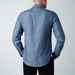 Double Faced Casual Long-Sleeve Button-Up // Chambray (XL)