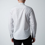 Cherry Print Pinstripe Long-Sleeve Shirt // White (XL)