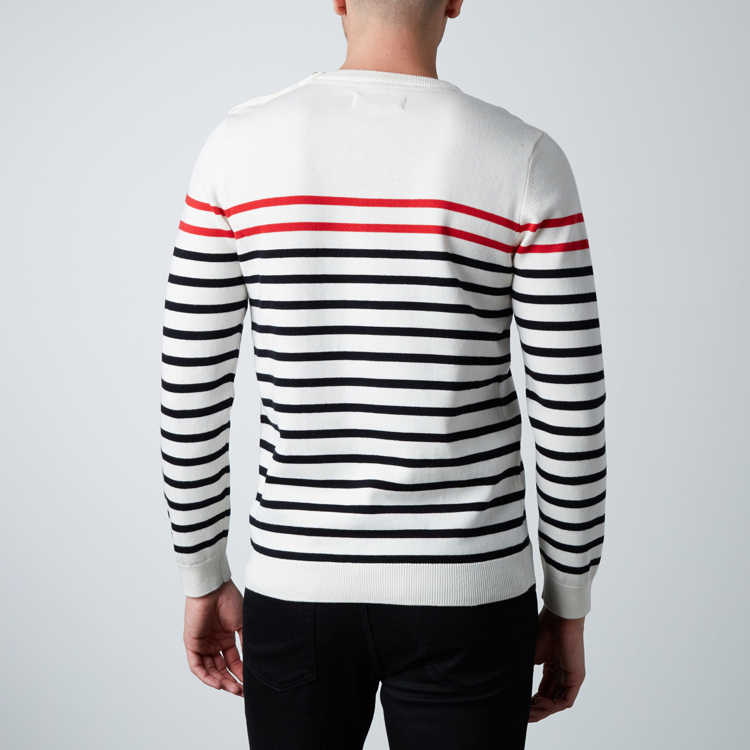 Breton Stripe Sweater // Navy + Red + White Stripe (S) - Barque - Touch ...