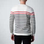 Breton Stripe Sweater // Navy + Red + White Stripe (S)