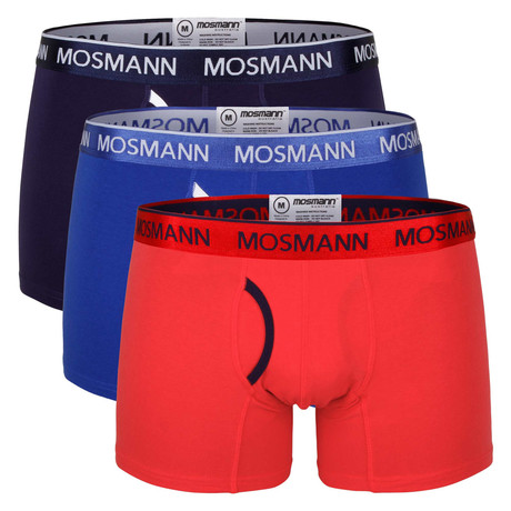 Cotton Trunk // Blue + Red // 3 Pack (S)