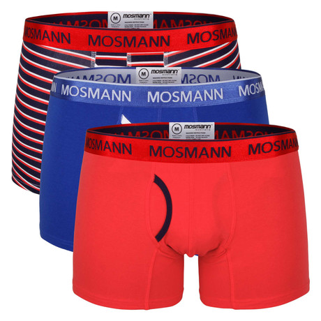 Cotton Trunk // Red + Blue // 3 Pack (S)