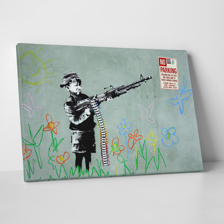 Crayon Machine Gun // Gallery Wrapped Canvas (20"W x 30"H x 0.8"D)