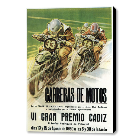 Carreras De Motos (16"W x 20"H x 1.5"D)