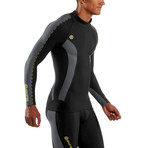 DNAmic Thermal Compression Mock Neck Pullover // Black + Pewter (XS)