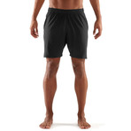 Plus Format 7" Run Shorts // Black + Silver (Small)