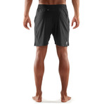 Plus Format 7" Run Shorts // Black + Silver (Small)