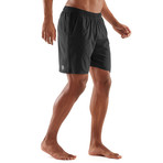 Plus Format 7" Run Shorts // Black + Silver (Small)