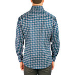Long-Sleeve Button-Up Check Shirt // Navy (S)