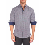 Long-Sleeve Button-Up Pill Shirt // Navy (S)