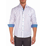 Long-Sleeve Button-Up Heart Shirt // White (2XL)