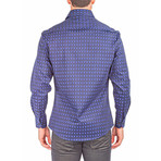 Long-Sleeve Button-Down Micro-Square Shirt // Blue (4XL)