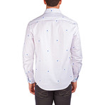 Long-Sleeve Button-Up Heart Shirt // White (2XL)