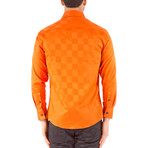 Logan Long-Sleeve Button-Up Check Shirt // Orange (M)