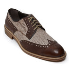 Textured Wing-Tip Derby // Dark Brown (Euro: 40)