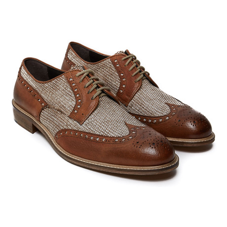 Textured Wing-Tip Derby // Brown (Euro: 40)