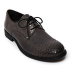 Textured Cap-Toe Derby // Grey (Euro: 43)