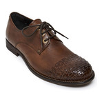 Textured Cap-Toe Derby // Dark Brown (Euro: 40)