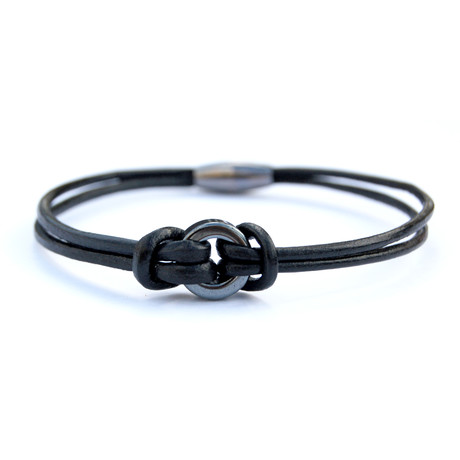 Ring Snap Bracelet // Black (7”L)