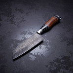 Buffalo Horn + Leather Santoku Chef Knife