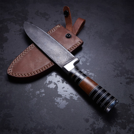 Buffalo Horn + Maple Wood Santoku Chef Knife