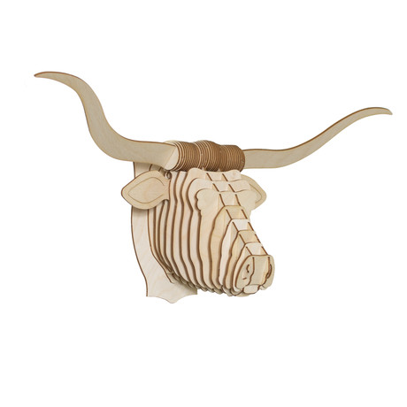 Tex // Birch Wood Longhorn Head (Medium)