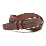 Tyler Leather Belt + Signature Plaid Double Keeper // Brown Nubuck (38)