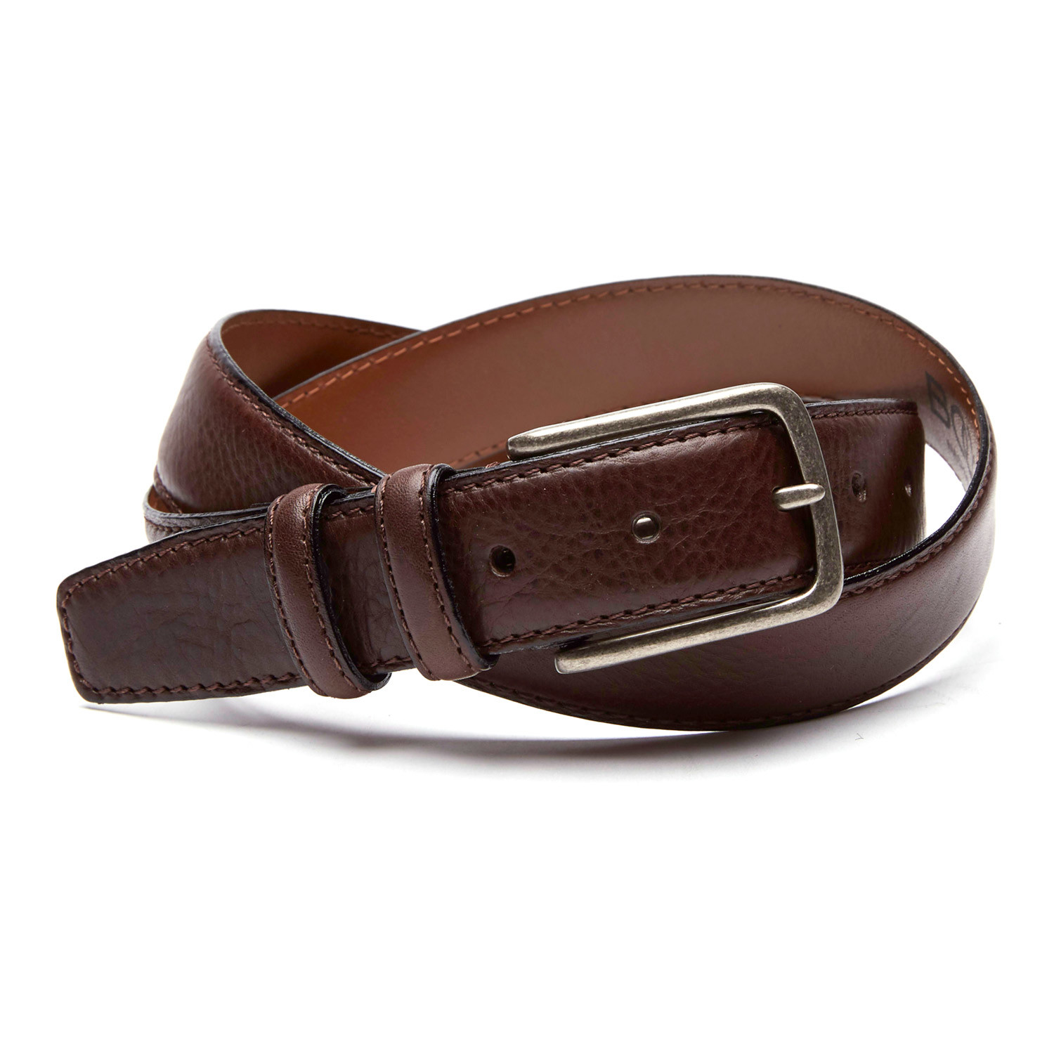 Clapton Double Loop Leather Belt // Brown (34) - Boconi - Touch of Modern