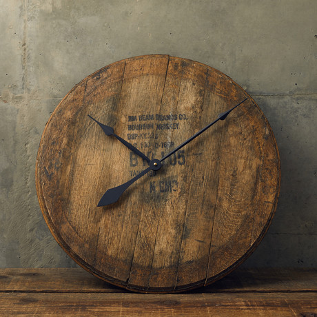 Distillery Used Bourbon Barrel Head // Clock Kit