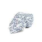 Falling Stones Tie // White + Blue