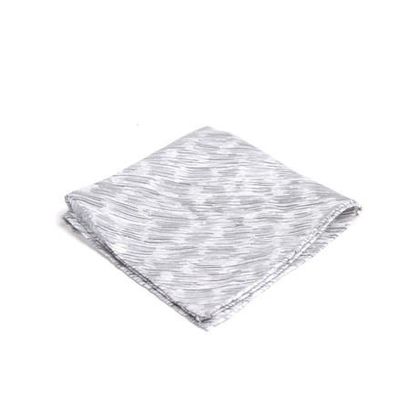 Scribble Pocket Square  // White + Black