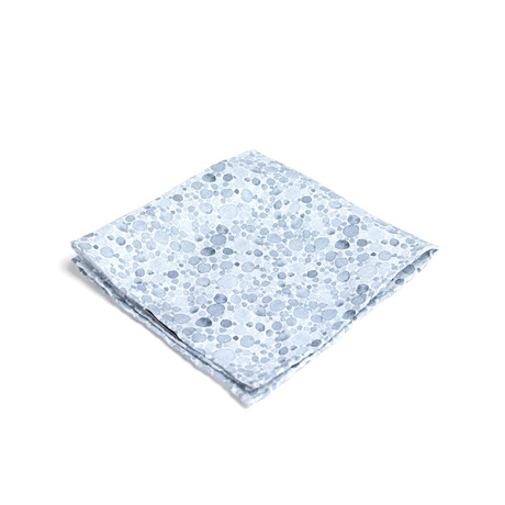Bubbles Pocket Square  // White + Grey