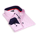 Contrast Collar Squared Button-Up // Pink (2XL)