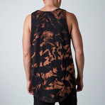 Galaxy Elongated Tank // Black + Copper (S)